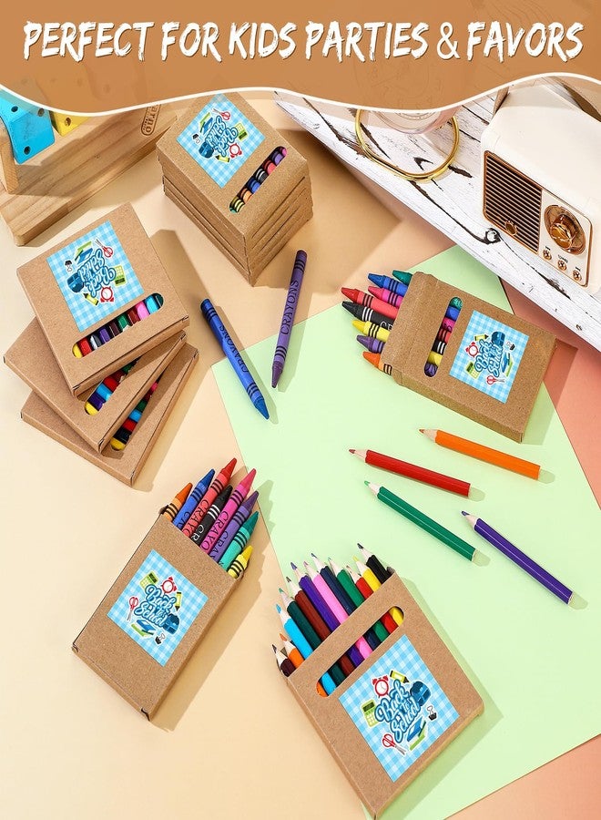 Weekgrat 30 Sets Colored Pencils and Crayons Bulk Valentine's Day Gift Classroom Exchange Gift Class Prize, Craft Supplies in Box Mini Pencils Crayons Teacher Supplies, Cute Birthday Party Gifts - Image 4